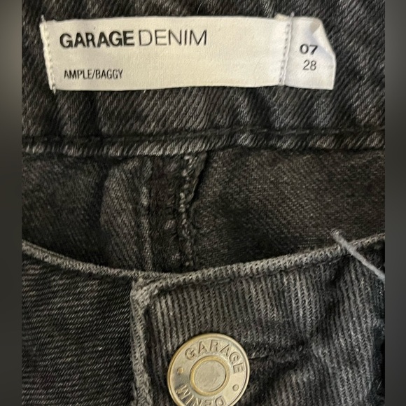 Garage Denim Ample Baggy Jeans Black Raw Hem Size 7 (28) - Picture 7 of 11